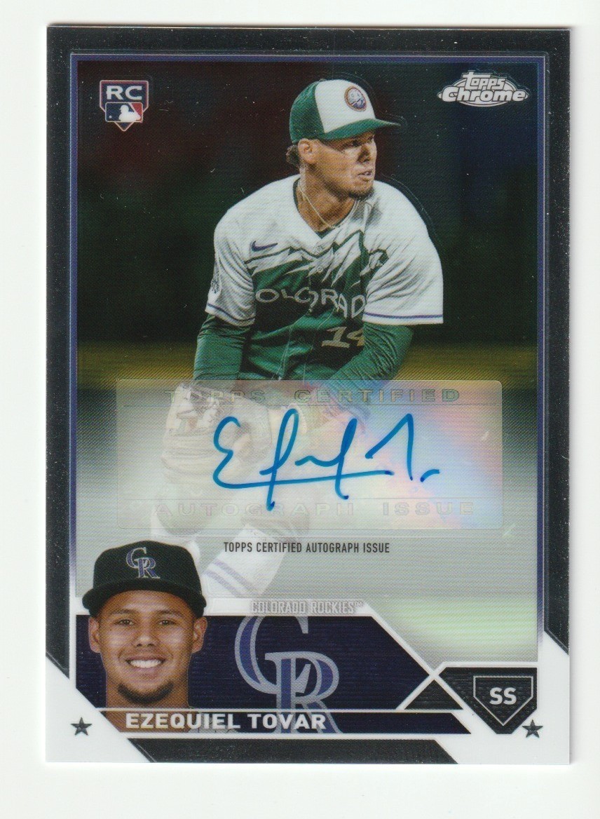 2023 Topps Chrome EZEQUIEL TOVAR RC Auto Colorado Rockies Autograph Card AC-ET