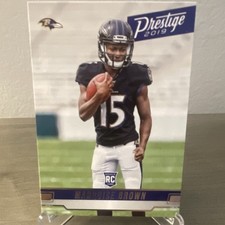 Marquise Brown 2019 Panini Prestige #260 RC Baltimore Ravens NFL Rookie Card. rookie card picture