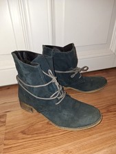 Schuhe übergang Wildleder 41 petrol dunkelgrün türkis stiefel Stiefelette Boots