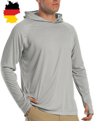 Herren UV-Schutz Hoodie Kapuzenpullover Langarm mit Daumenloch UPF 50+ für Outdo