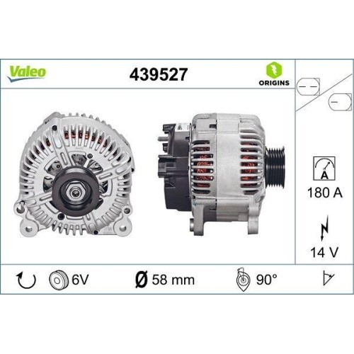 Alternateur Valeo 439527 à régulation thermique pour moteurs TDI de Audi VW