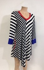 Joseph Ribkoff Stripe Dress Side Pockets Womens 14