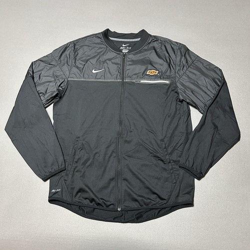 Oklahoma State Cowboys Jacke Herren Large Full Zip Nike Team Issued Windbreaker