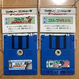 Famicom Disk System Mario games lot of 4 disks 3D Hot Rally Golf F1 FDS Card