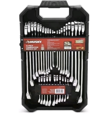 #ad Husky 32 Piece Combination Wrench Set amp; Organizer SAE amp; MM 1013 869 840 $58.65