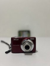 Nikon Coolpix L24 Red Digital Camera for parts or Repair With 32gb memory card