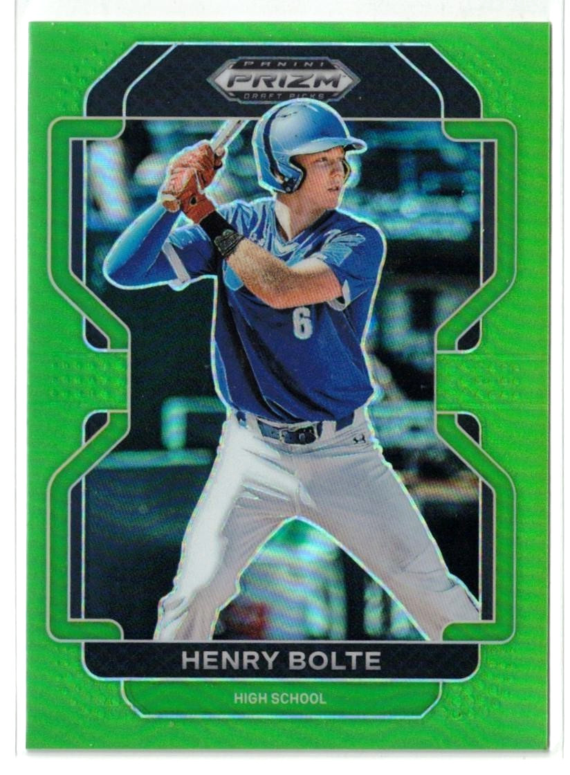 2022 Panini Prizm Draft Picks GREEN RC Henry Bolte #PDP56! Athletics! Rookie /75