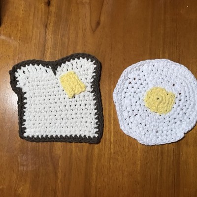 Egg and Toast Dish Rag Set of 2