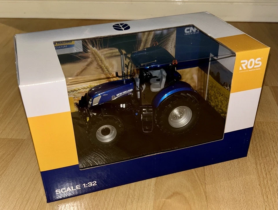 ROS 1:32 SCALE NEW HOLLAND T7.270 BLUE POWER TRACTOR 2013-2015 GREY RIMS - Image 4 of 4