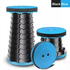 Upgraded thick folding stool (blue), portable telescopic stool for outdoor use