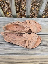 HUARACHE CRUZADO ARANITA Natural Beige Acme Thick Soles Men's Size 7  Womens 8.5