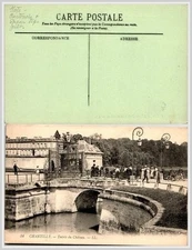 Chantilly Chateau Gate & Entrance Oise France ~1910s RPPC Real Photo PC