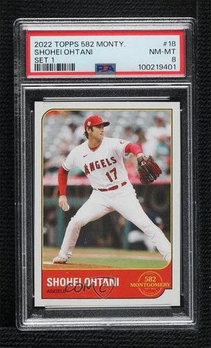 2022 Topps 582 Montgomery Club Set 1 Shohei Ohtani #18 PSA 8 11gl