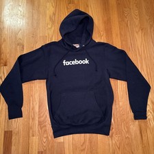 Vintage Facebook Pro Weave Dark Navy Hoodie Sweatshirt - Size XS
