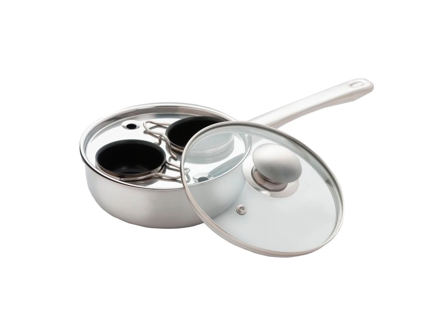 Excelsteel 18/10 Stainless Steel 2 Cup Egg Poacher, Non 2 Cup,