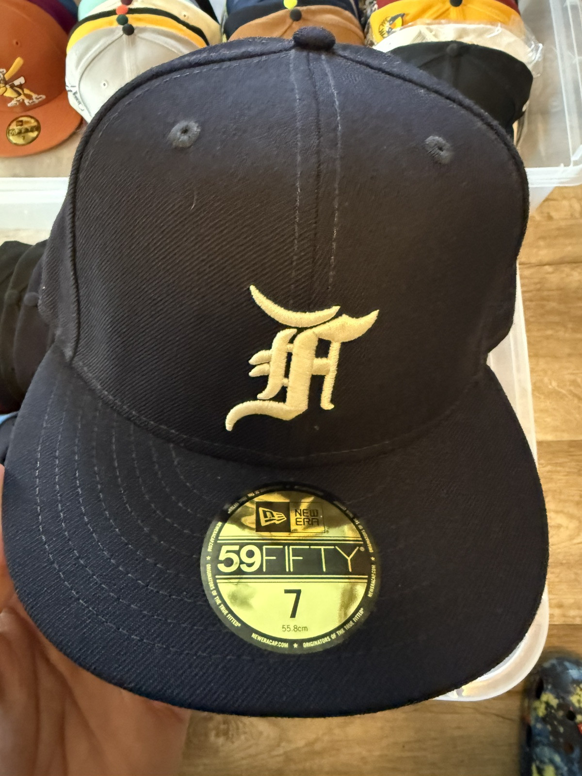 MLB New Era Fear of God Essentials 59FIFTY Fitted Hat Navy Size 7 NEW