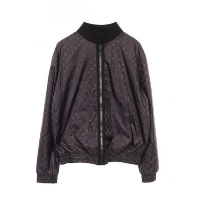 LOUIS VUITTON Monogram Zip-up Blouson Nylon cotton Black Used mens