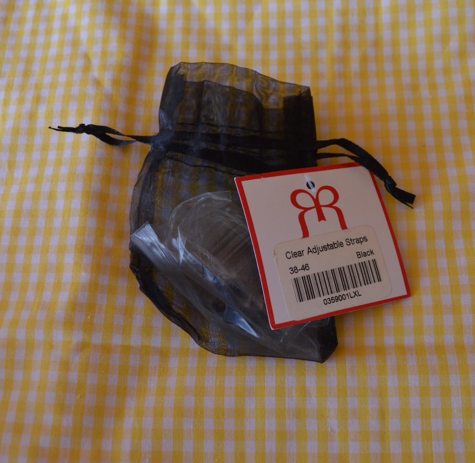 Ruby Ribbon #0359 Clear Adjustable Straps w Black… - image 1