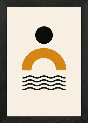 Kreisbogen Wellenlinien minimalistisch S gerahmt Wandbild Poster Leinwanddruck Bild