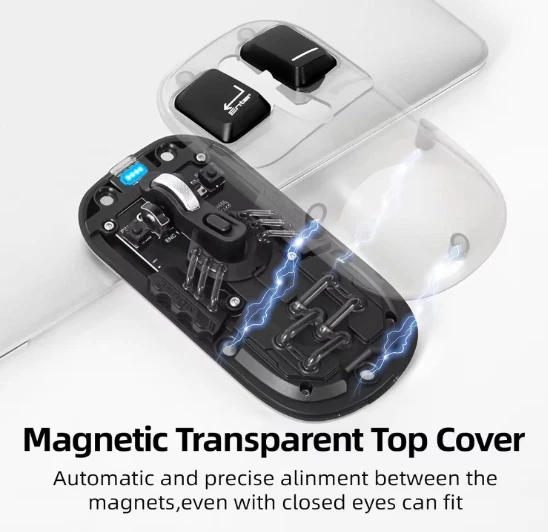 Transparent Wireless Bluetooth Mouse USB-C Rechargable Gaming For PC Laptop UK - Image 4 of 4