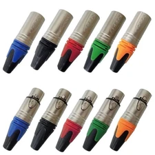 5Pair XLR 3Pin Male & Female Color Audio Cable Connectors Plug Solder Snake MIC