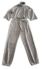 Kit Maglia Collo Alto Con Brillantini + Pantalone Da Passeggio  XS/S Grigio