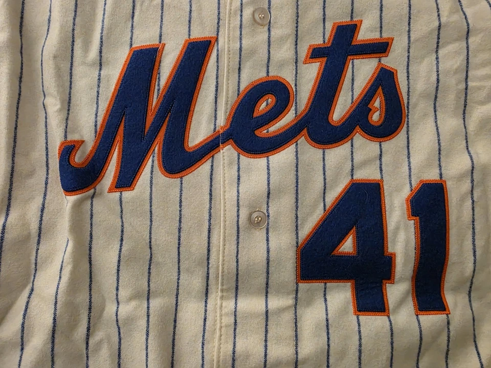 Camiseta deportiva a rayas Tom Seaver, Mitchell And Ness 1969 auténtica local, talla 48 Foto 2 de 4
