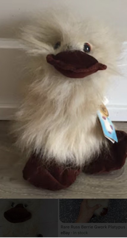NWT Vintage RUSS Gworks Duck Platypus 7” Plush Stuffed Animal Bird Sealed