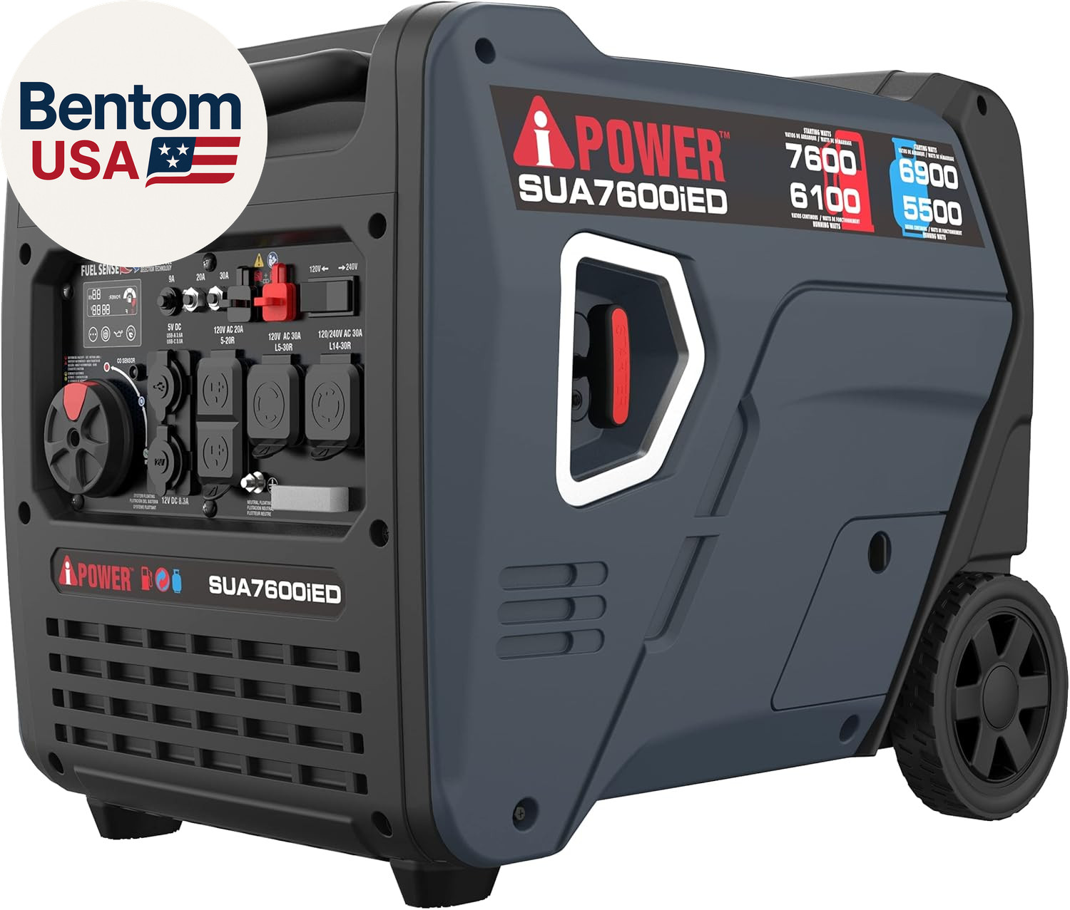 7600W Dual Fuel Quiet Portable Inverter Generator, Electric Start RV Ready, EPA 