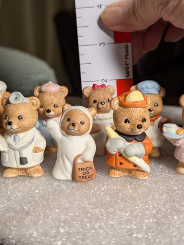 Set Of 8 Vintage Home Interior Occupation Bears Doctor Artist Baker Firefighter - Picture 11 of 15