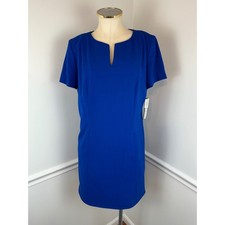 TAHARI ASL Blue Office Career Short Sleeve Shift Dress NWT | Size 10