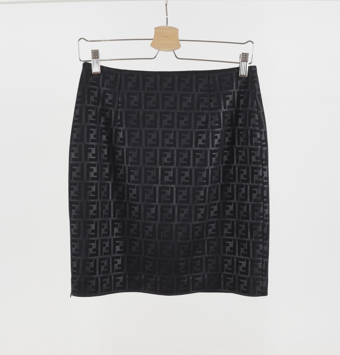 Fendi FF Zucca Monogram Polyamide Black Mini Skirt Size S | eBay
