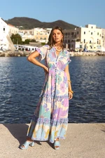 Nine Lives Bazaar ~ Escape Maxi Gown Dress  Oceania Lurex XXS AU 6 8 US 2 Flaw