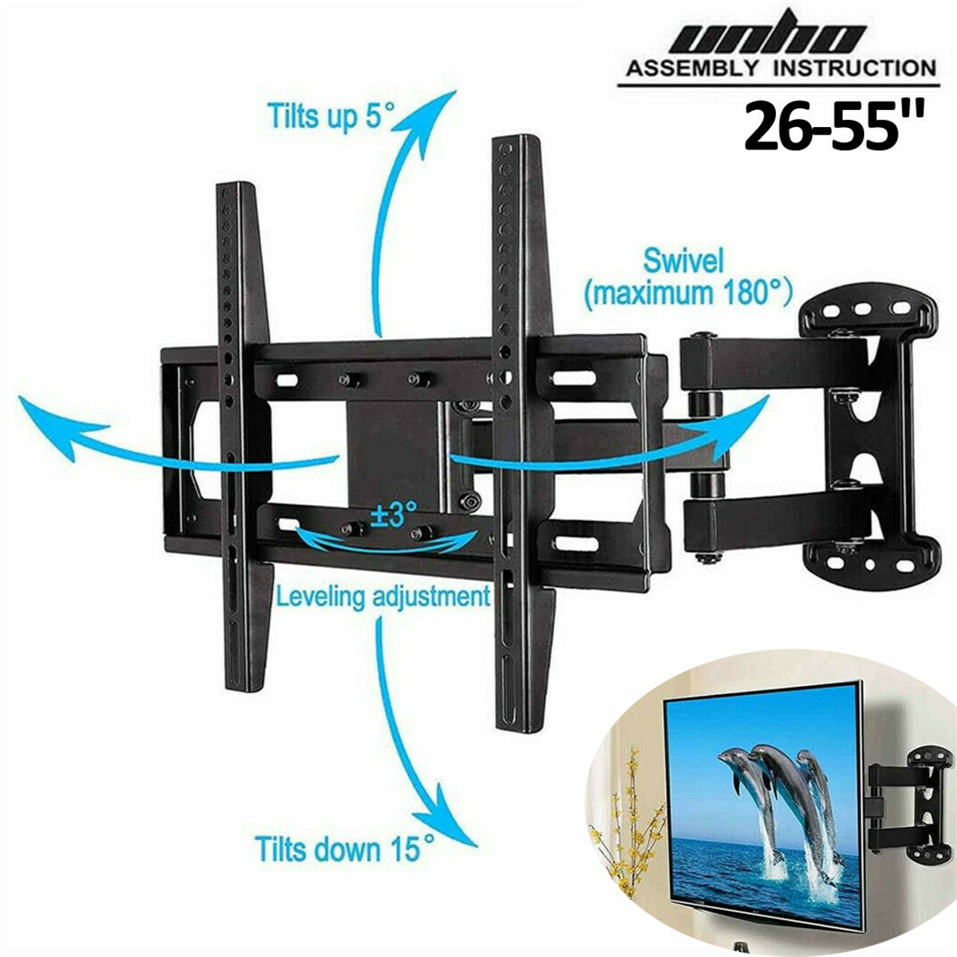 Heavy Duty Corner TV Wall Mount Bracket Swivel Long Reach 40 43 49 50 55 inch US eBay