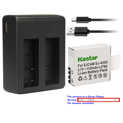 Kastar Battery Dual USB Dual Charger for Eken PG1050 & Evolveo MiniDVR DV Camera