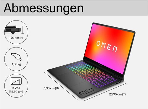 HP Omen Transcend 14-fb0098ng Core Ultra 9 RTX 4070 32GBRAM 2TBSSD 14" 2.8k OLED - Afbeelding 13 van 20