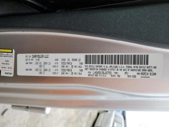 Jeep Wrangler 2008 puerta trasera derecha plateada OEM 465211 - 183 k millas Foto 2 de 4