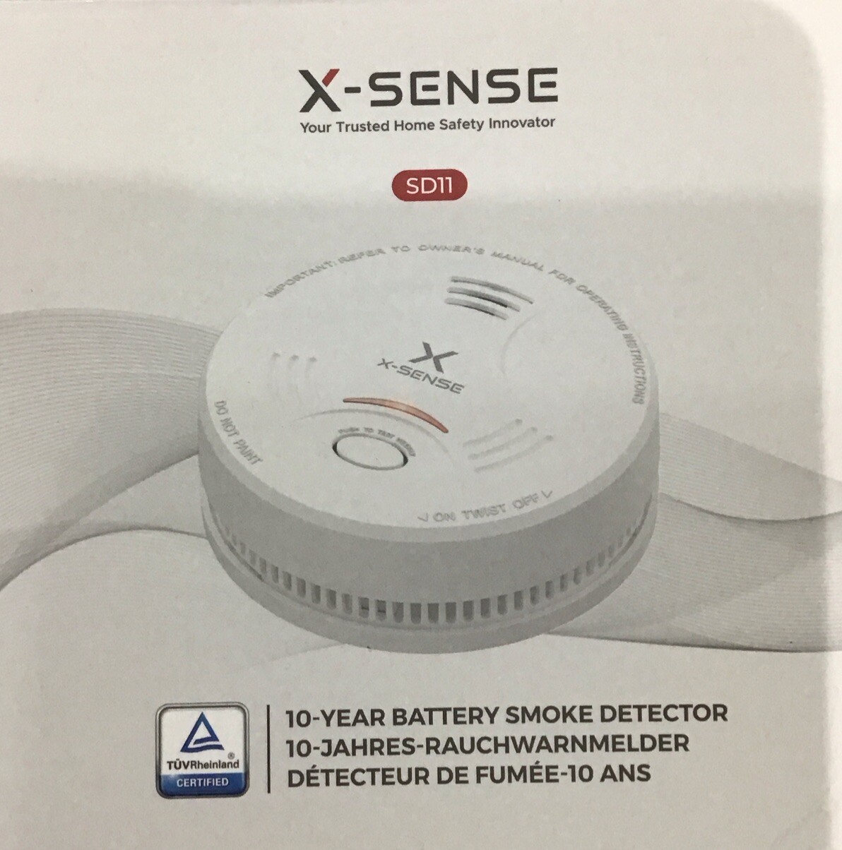 X-Sense Smoke Alarm, 10-Year Battery Fire Alarm for Home, LED Indicator &...
