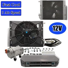 12V Heat&Cool A/C Kit Truck Car RV 11000 BTU Air Conditioner Underdash 2 Vents