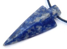 BUTW Sodalite Carved Arrowhead Necklace Pendant on cord 3712P