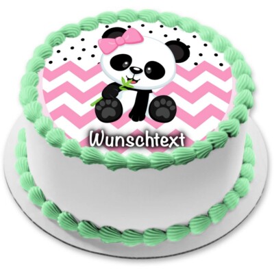 Panda Bär eßbar Tortenaufleger Bild Party Deko personalisiert Geburtstag Baby 