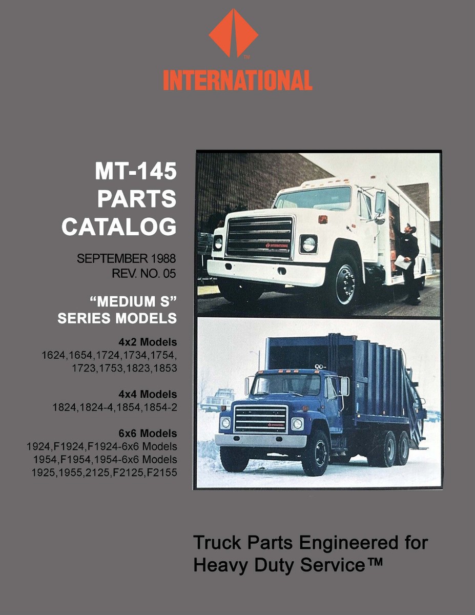 1988 International S Series 1954 F1954 6x6 Truck Parts