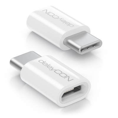 deleyCON 2x USB-C Adapter Handy Smartphone Tablet Micro USB auf USB C Stecker