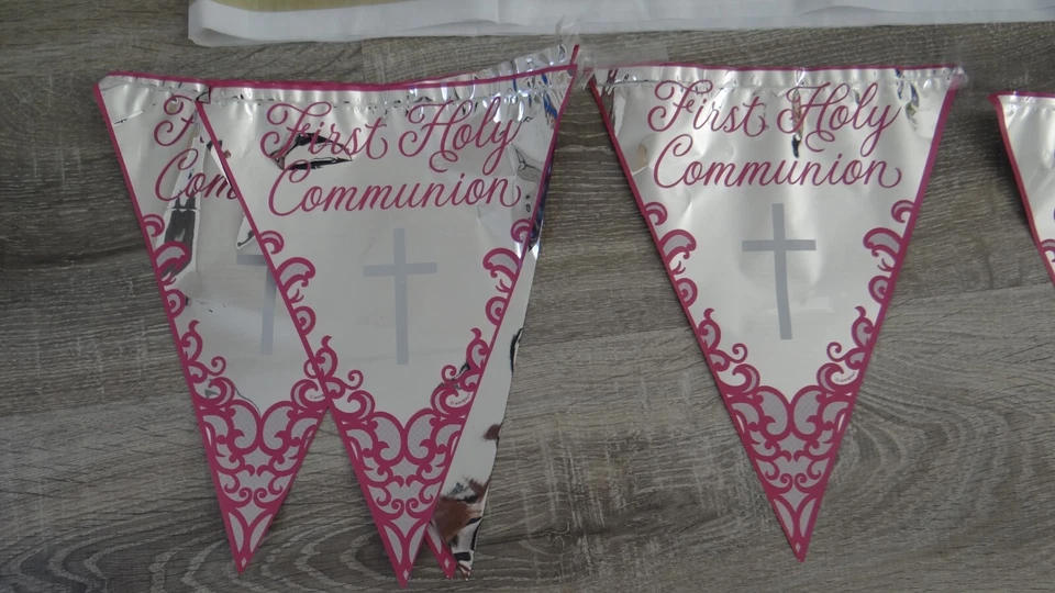 First Holy Communion bundle of table decorations table cover banner table stand - Image 3 of 4