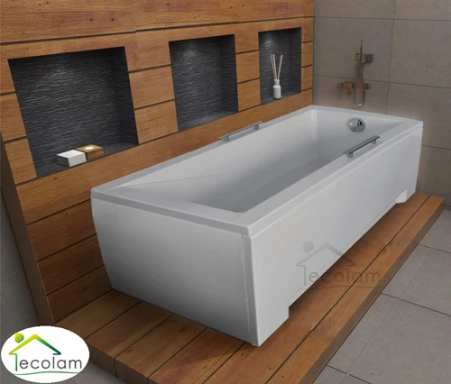 Badewanne Wanne Rechteck 170 x 70 cm ohne/mit Handgriffe Schürze Ablauf Silikon - Bild 1 von 8