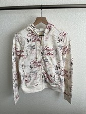 Vtg Southpole Logo Aop Full Zip Jacket Adult Xl Cream Hooded Grunge Womens Y2k