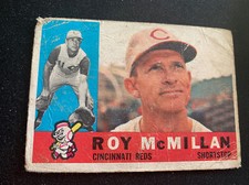 1960 Topps Baseball Card #45 Roy McMillan Cincinnati Reds Poor Free Shipping!