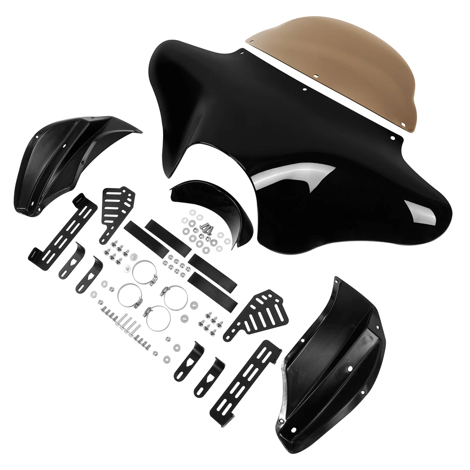 Batwing Fairing Windshield Fit For Harley Softail Deluxe Fatboy Heritage Classic - Image 4 of 4