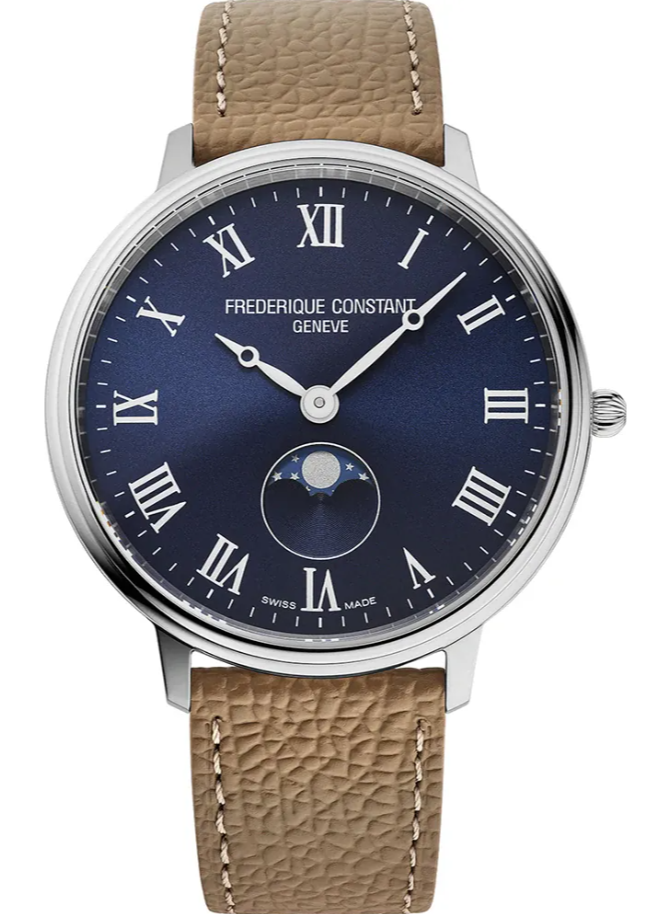Frederique Constant Unisex Classic Moon Quartz Brown Watch 38 MM