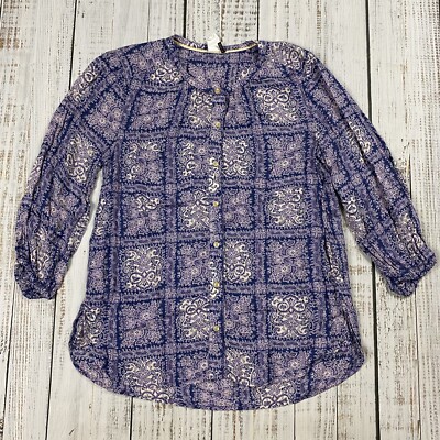ANTHROPOLOGIE AKEMI + KIN COCONINO PAISLEY PRINT TOP PURPLE SIZE SMALL S VISCOSE